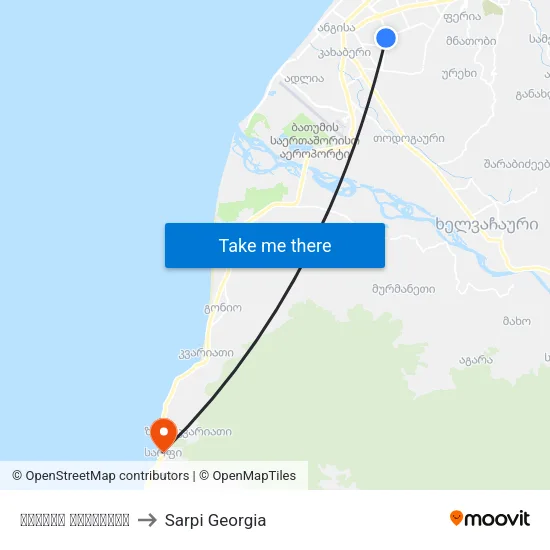 რაგბის სტადიონი to Sarpi Georgia map