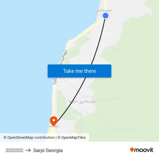 კვარიათი to Sarpi Georgia map