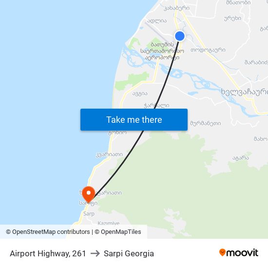 Airport Highway, 261 to Sarpi Georgia map