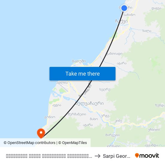 ქობულეთის ქუჩის შესახვევის მოპირდაპირედ to Sarpi Georgia map