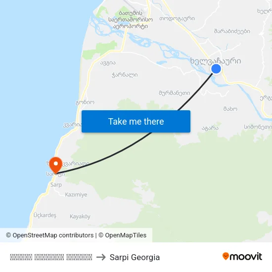 ფრიდონ ხალვაშის გამზირი to Sarpi Georgia map