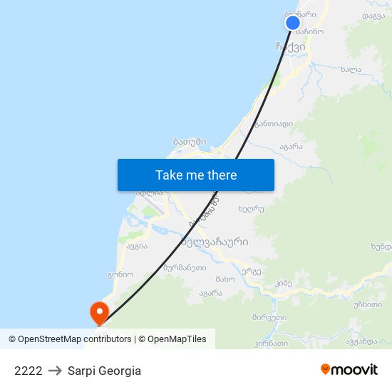 2222 to Sarpi Georgia map