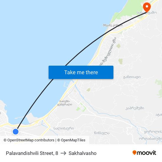 Palavandishvili Street, 8 to Sakhalvasho map