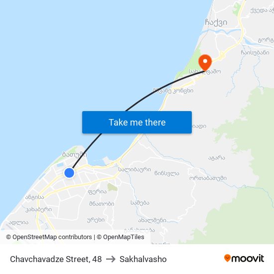 Chavchavadze Street, 48 to Sakhalvasho map