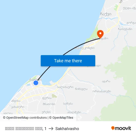 ზურაბ გორგილაძის ქუჩა, 1 to Sakhalvasho map