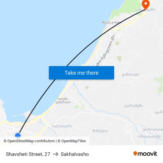 Shavsheti Street, 27 to Sakhalvasho map