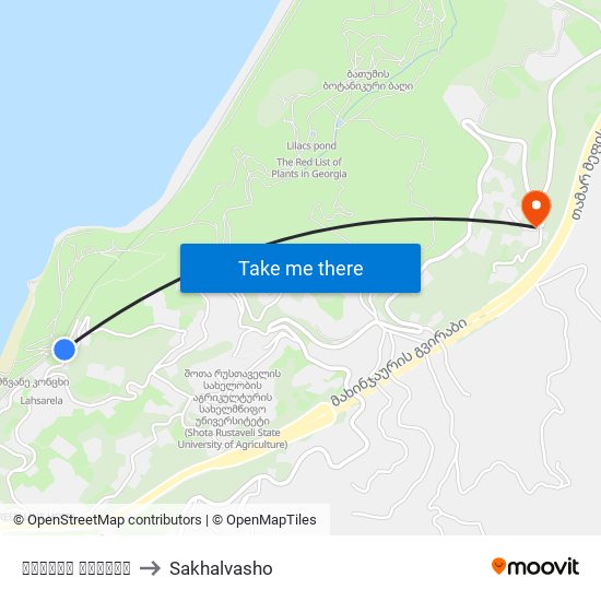 მწვანე კონცხი to Sakhalvasho map