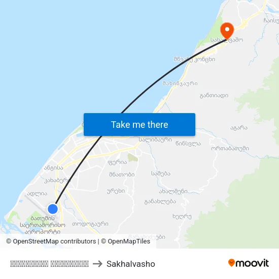 აეროპორტის გზადკეცილი to Sakhalvasho map