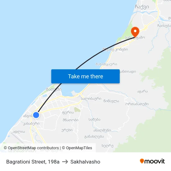 Bagrationi Street, 198a to Sakhalvasho map