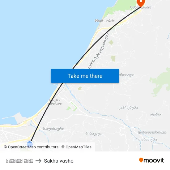 გოგოლის ქუჩა to Sakhalvasho map