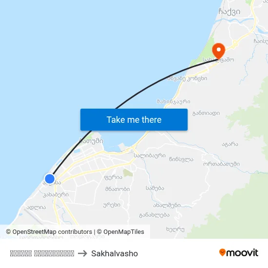 ობოლთა თავშესაფარი to Sakhalvasho map