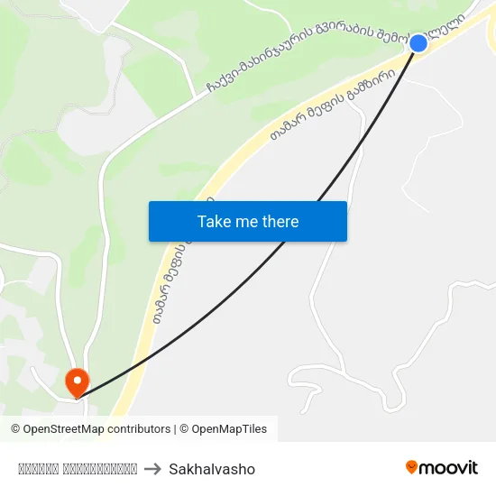 Chakvi Junction to Sakhalvasho map