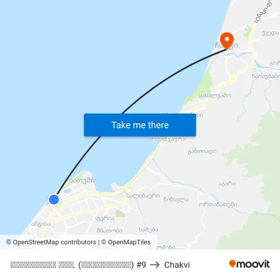 ხიმშიაშვილის გამზ. (მაკდონალდსთან) #9 to Chakvi map