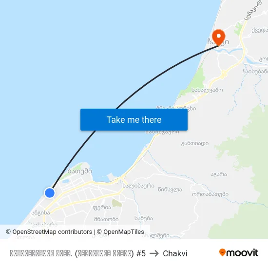 ხიმშიაშვილის გამზ. (იუსტიციის სახლი) #5 to Chakvi map