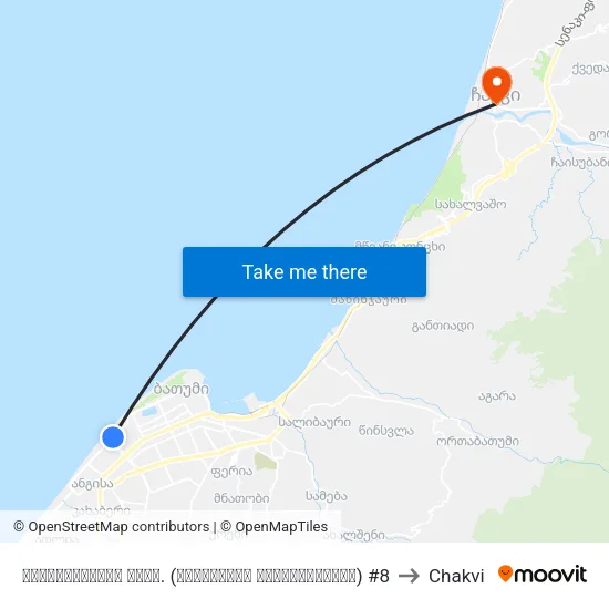 ხიმშიაშვილის გამზ. (იუსტიციის მოპირდაპირედ) #8 to Chakvi map