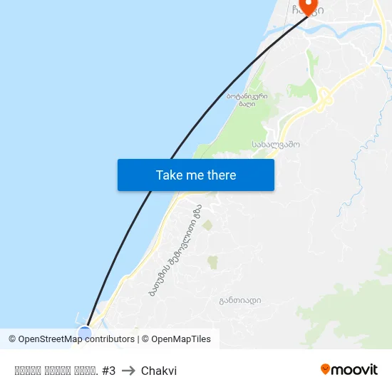 Tamar Mepe Ave. #3 to Chakvi map