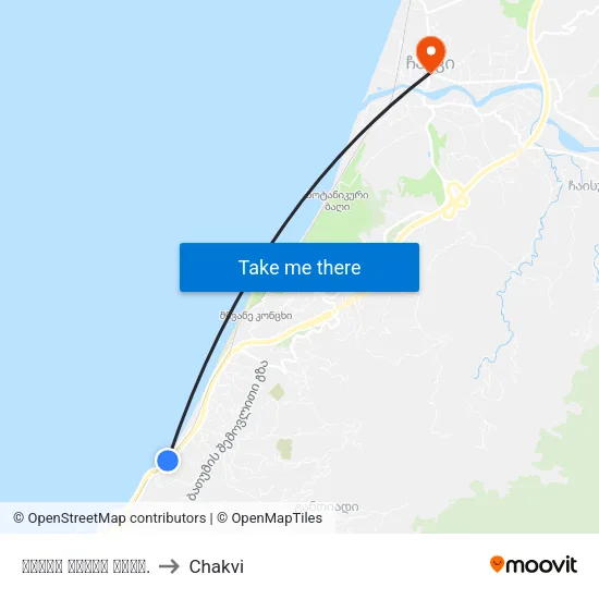 Queen Tamar Ave. to Chakvi map