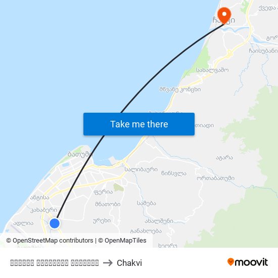ფრიდონ ხალვაშის გამზირი to Chakvi map