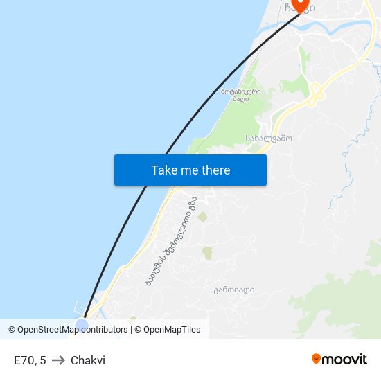 E70, 5 to Chakvi map