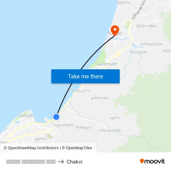 ოდისეი დიმიტროვის ქუჩა to Chakvi map