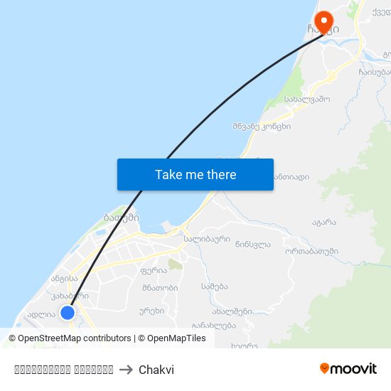 აეროპორტის გამზირი to Chakvi map
