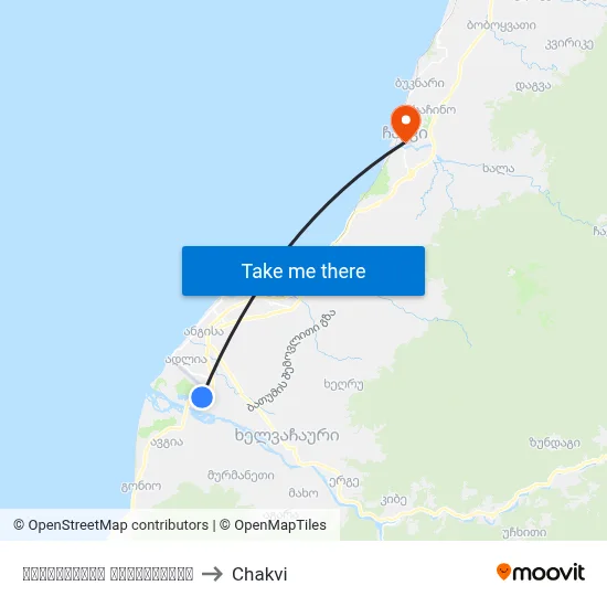 Airport Highway to Chakvi map