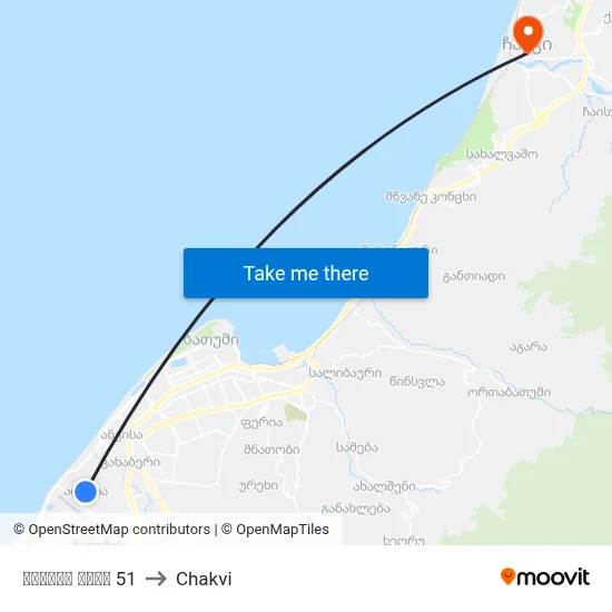 Adlia Street 51 to Chakvi map