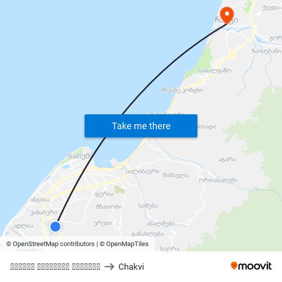 ფრიდონ ხალვაშის გამზირი to Chakvi map