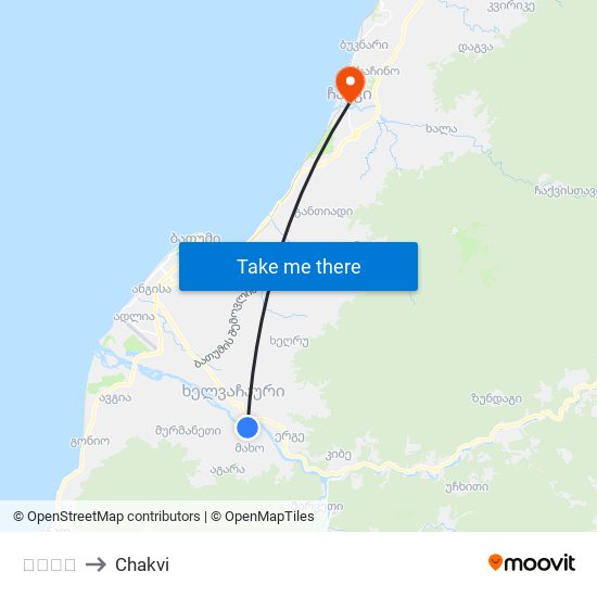 მახო to Chakvi map