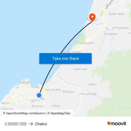 ს.მესხის ქუჩა to Chakvi map