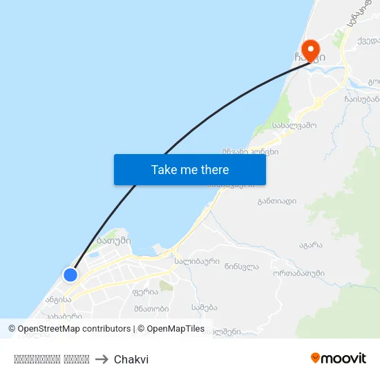 Justice House to Chakvi map