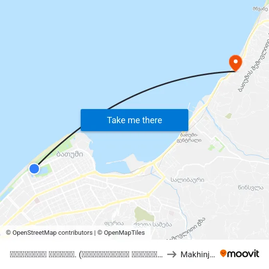 რუსთაველის გამზირი. (დელფინარიუმის მოპირდაპირედ) #40 to Makhinjauri map