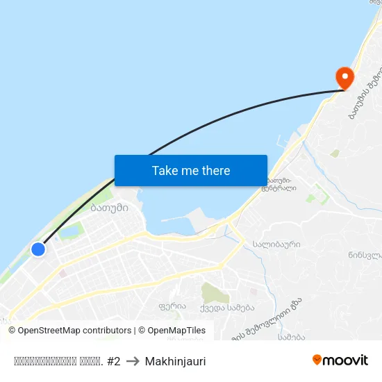 ხიმშიაშვილის გამზ. #2 to Makhinjauri map