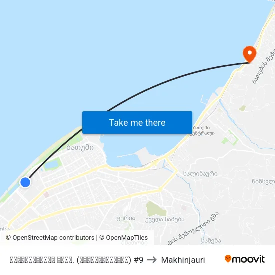 ხიმშიაშვილის გამზ. (მაკდონალდსთან) #9 to Makhinjauri map