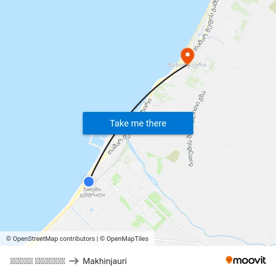 ბათუმი ცენტრალი to Makhinjauri map