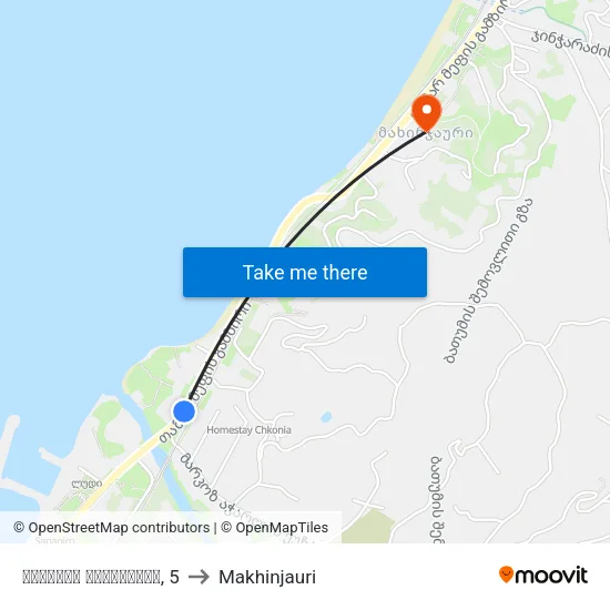 Tamari Settlement, 5 to Makhinjauri map