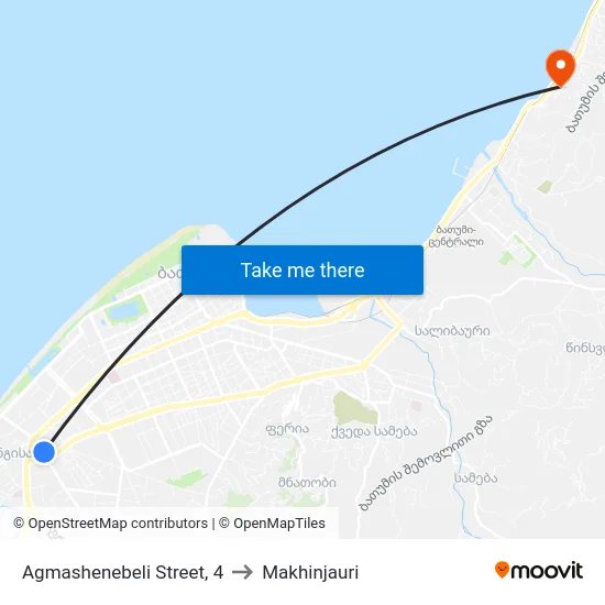 Agmashenebeli Street, 4 to Makhinjauri map