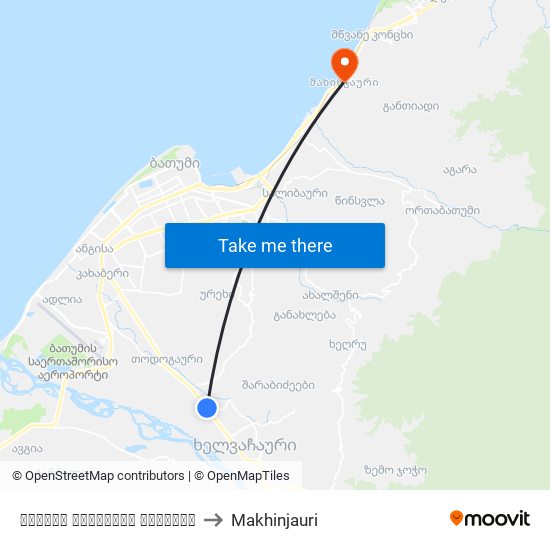 ფრიდონ ხალვაშის გამზირი to Makhinjauri map