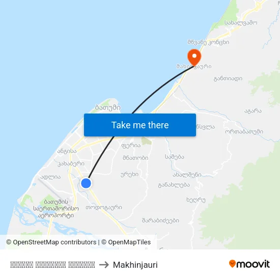 ფრიდონ ხალვაშის გამზირი to Makhinjauri map