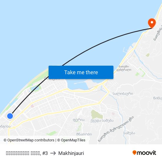 ინასარიძის ქუჩა, #3 to Makhinjauri map