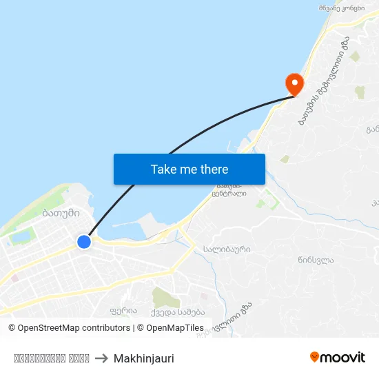 ჭავჭავაძის ქუჩა to Makhinjauri map