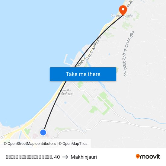 ჯემალ ქათამაძის ქუჩა, 40 to Makhinjauri map