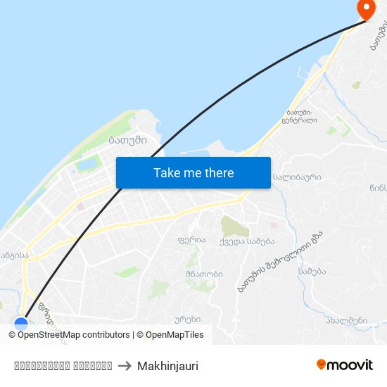 აეროპორტის გამზირი to Makhinjauri map