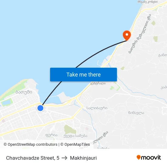 Chavchavadze Street, 5 to Makhinjauri map