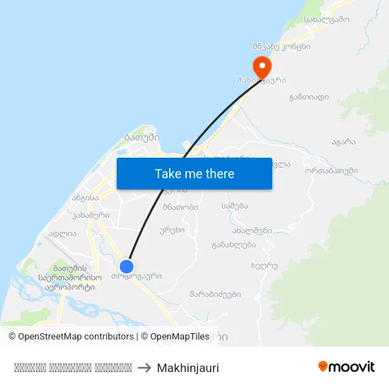 Pridon Khalvashi Avenue to Makhinjauri map