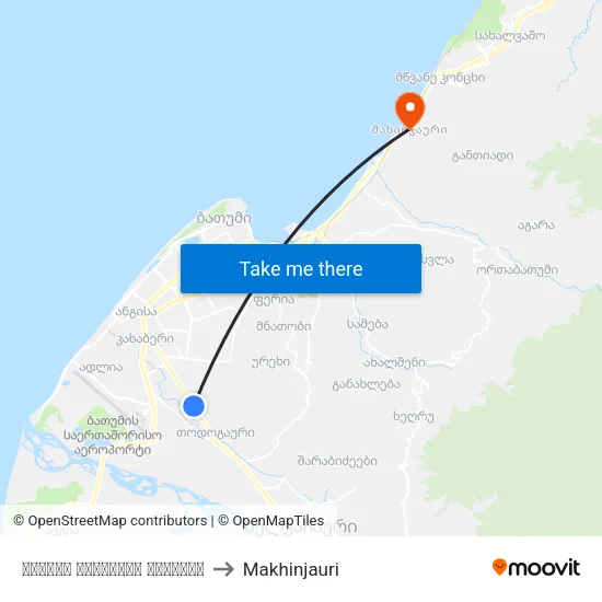 Pridon Khalvashi Avenue to Makhinjauri map