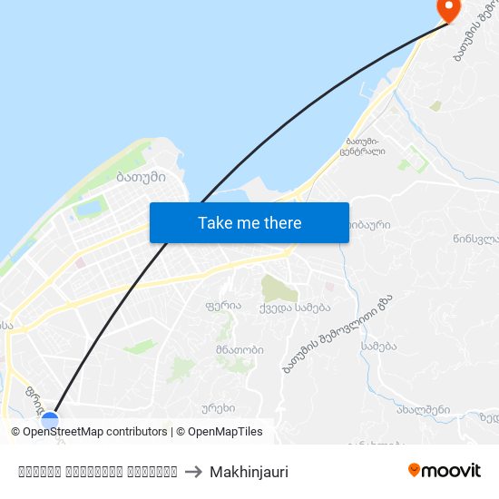 ფრიდონ ხალვაშის გამზირი to Makhinjauri map