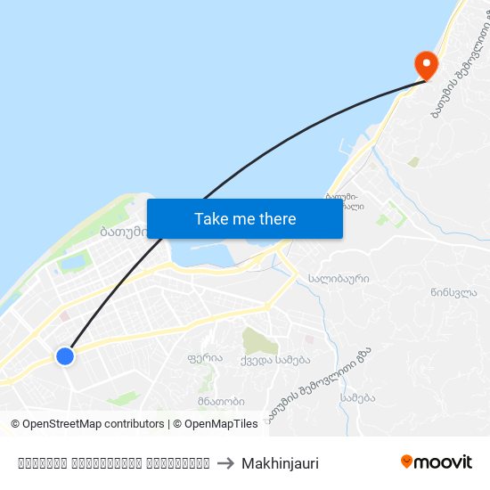 ბათუმის რეფერალური ჰოსპიტალი to Makhinjauri map