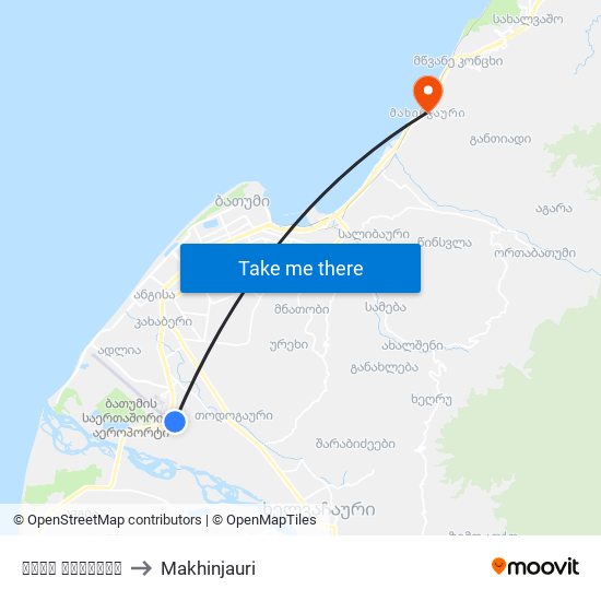 ტერა მოტორსი to Makhinjauri map