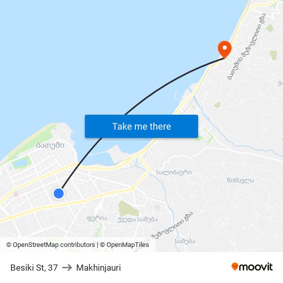 Besiki St, 37 to Makhinjauri map